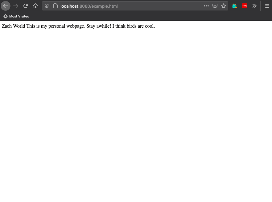 browser displaying all our lines as a single unbroken line of text.