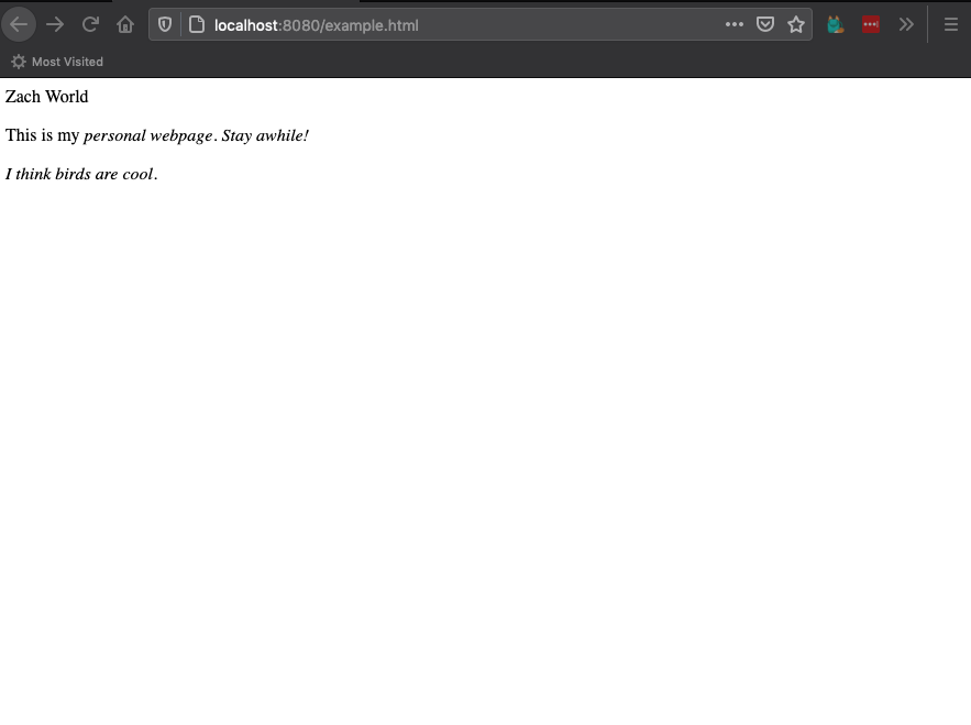 browser shows half the words emphasized, starting at personal